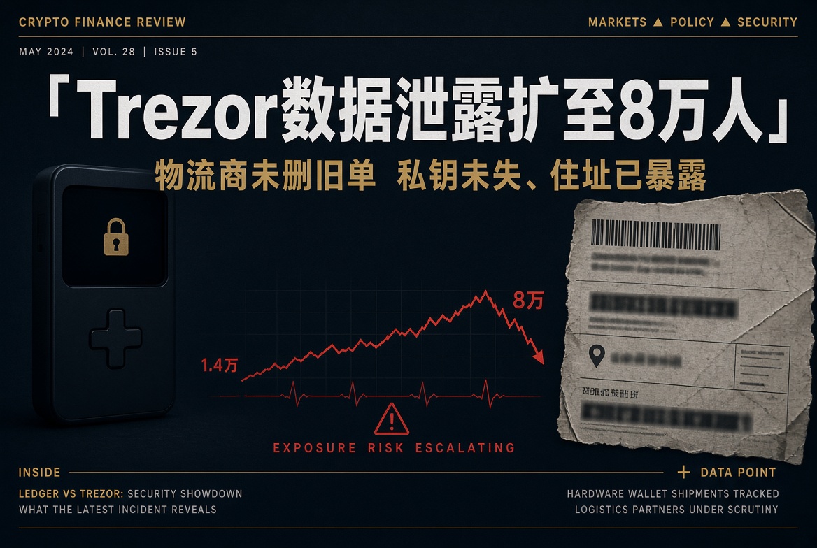 Trezor数据泄露扩至约8万人:物流商未删旧单,硬钱包用户面临钓鱼与上门风险