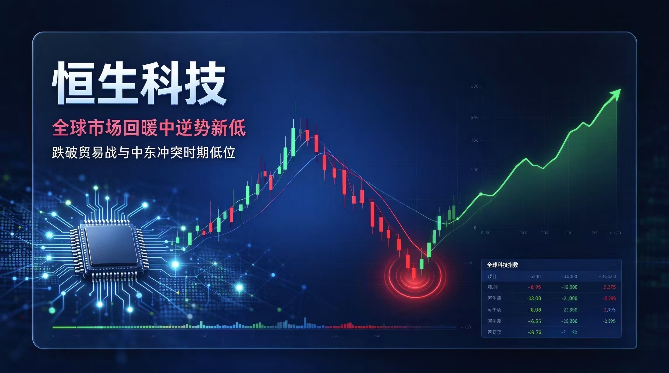 恒生科技:全球市场回暖中逆势新低,跌破贸易战与中东冲突时期低位