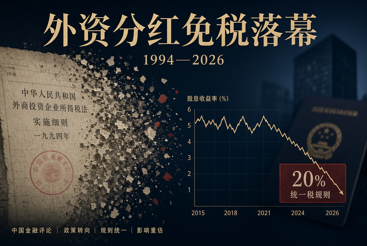 取消30年股息免税:中国补上跨境分红税收漏洞