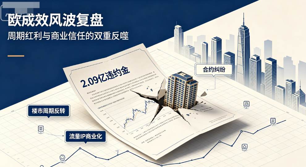 欧成效2.09亿违约金风波复盘：楼市周期红利褪去后，IP与杠杆的双重反噬